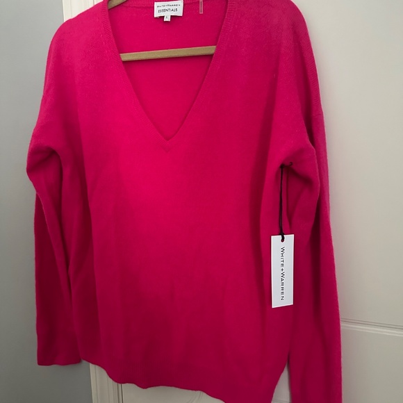 NWT - White + Warren Pink Cashmere Sweater - Picture 3 of 5